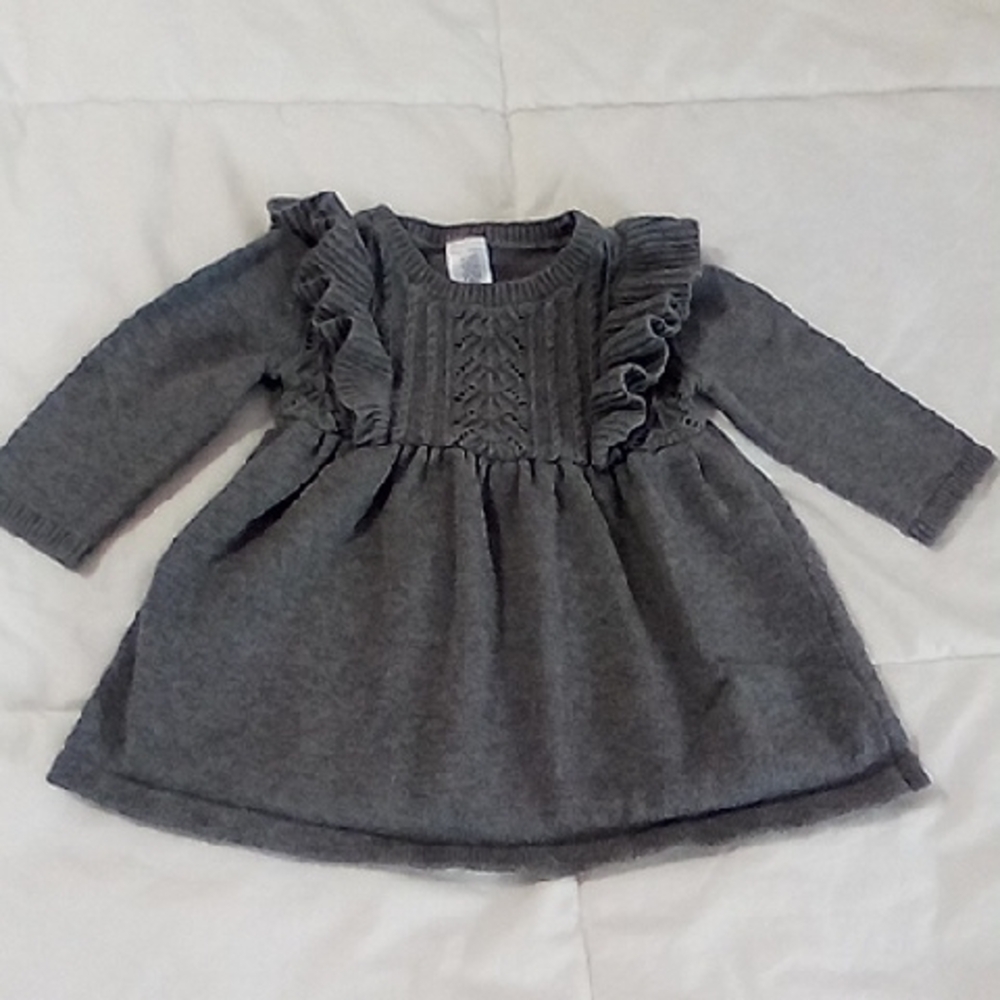 Carter's Gray Ruffle Knit Dress